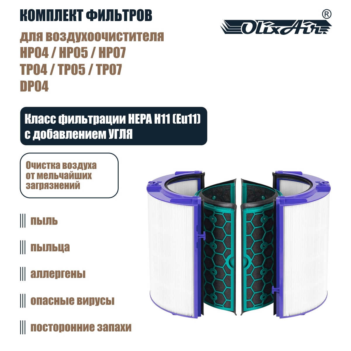 Фильтр для DYSON HP04/HP05/HP07, TP04/TP05/TP07, DP04 HEPA комплект. DY3